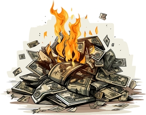 Money bonfire